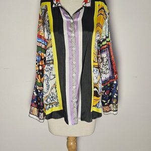 Rosie Assoulin marble print blouse